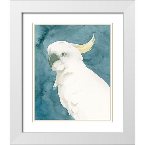 Cockatoo Portrait II White Modern Wood Framed Art Print with Double Matting by Caroline, Emma