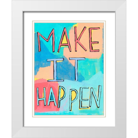 Pep Talk IV White Modern Wood Framed Art Print with Double Matting by Warren, Annie