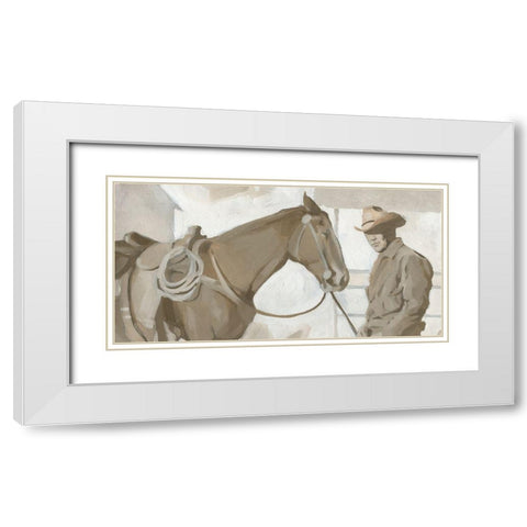 Work Friends I White Modern Wood Framed Art Print with Double Matting by Green, Jacob