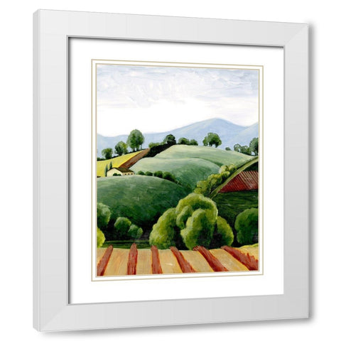 Tuscan Valley Sketch I White Modern Wood Framed Art Print with Double Matting by Popp, Grace