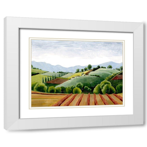 Tuscan Valley Sketch III White Modern Wood Framed Art Print with Double Matting by Popp, Grace