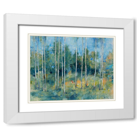 Woodland View I White Modern Wood Framed Art Print with Double Matting by OToole, Tim