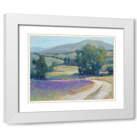 Lavender Meadow I White Modern Wood Framed Art Print with Double Matting by OToole, Tim