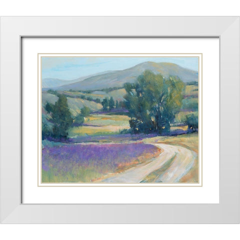 Lavender Meadow I White Modern Wood Framed Art Print with Double Matting by OToole, Tim