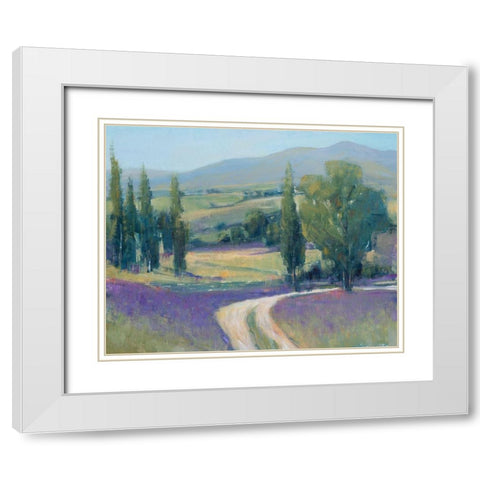 Lavender Meadow II White Modern Wood Framed Art Print with Double Matting by OToole, Tim