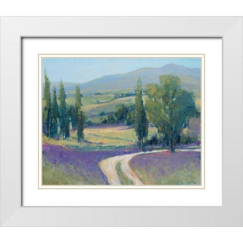 Lavender Meadow II White Modern Wood Framed Art Print with Double Matting by OToole, Tim