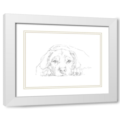 Lazy Dog III White Modern Wood Framed Art Print with Double Matting by Harper, Ethan