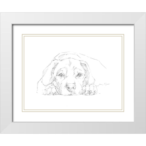 Lazy Dog III White Modern Wood Framed Art Print with Double Matting by Harper, Ethan