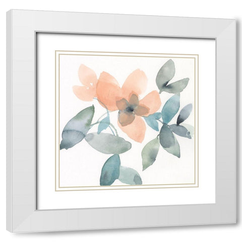 Water and Petals III White Modern Wood Framed Art Print with Double Matting by Goldberger, Jennifer