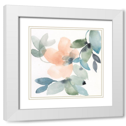 Water and Petals IV White Modern Wood Framed Art Print with Double Matting by Goldberger, Jennifer