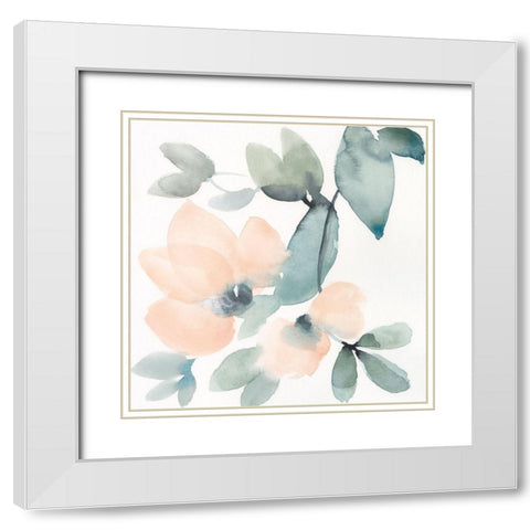 Water and Petals V White Modern Wood Framed Art Print with Double Matting by Goldberger, Jennifer