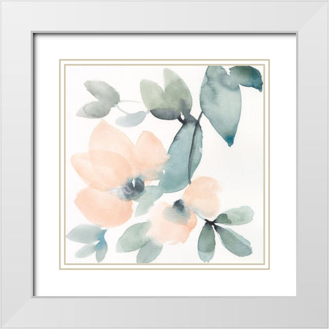 Water and Petals V White Modern Wood Framed Art Print with Double Matting by Goldberger, Jennifer