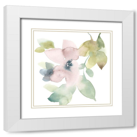 Sweet Petals and Leaves IV White Modern Wood Framed Art Print with Double Matting by Goldberger, Jennifer