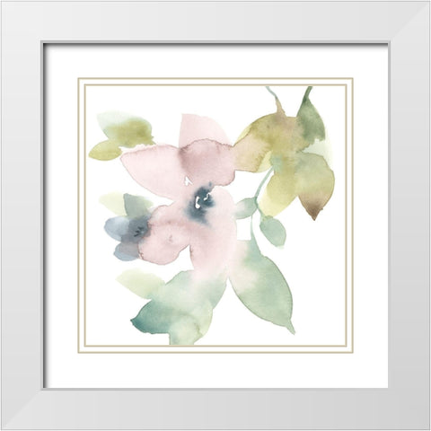 Sweet Petals and Leaves IV White Modern Wood Framed Art Print with Double Matting by Goldberger, Jennifer