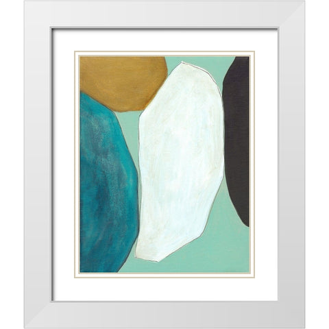 Boulder II White Modern Wood Framed Art Print with Double Matting by Fuchs, Jodi