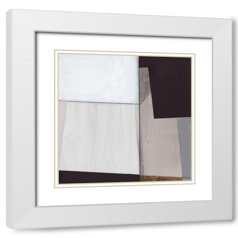 Neutral Geometrics III White Modern Wood Framed Art Print with Double Matting by Fuchs, Jodi
