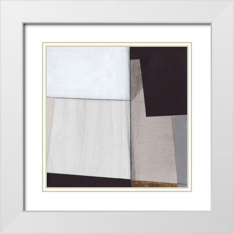 Neutral Geometrics III White Modern Wood Framed Art Print with Double Matting by Fuchs, Jodi