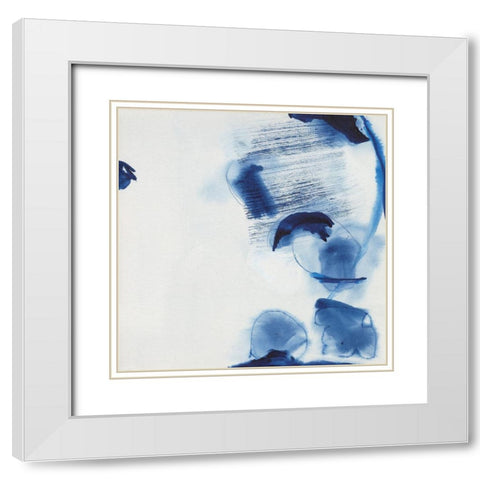 Minimalist Blue And White II White Modern Wood Framed Art Print with Double Matting by Fuchs, Jodi