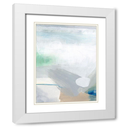 Sage and Pebbles II White Modern Wood Framed Art Print with Double Matting by Popp, Grace