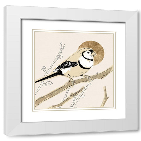 Spring Passerine I White Modern Wood Framed Art Print with Double Matting by Green, Jacob