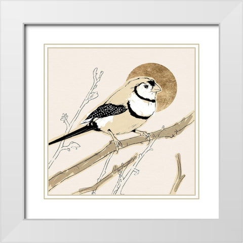 Spring Passerine I White Modern Wood Framed Art Print with Double Matting by Green, Jacob