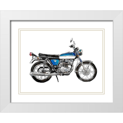 Two Wheels I White Modern Wood Framed Art Print with Double Matting by Warren, Annie