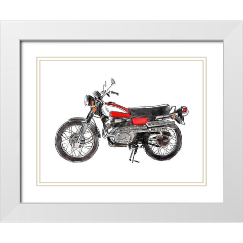 Two Wheels II White Modern Wood Framed Art Print with Double Matting by Warren, Annie