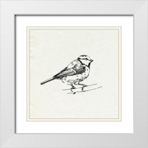 Bird Feeder Friends IV White Modern Wood Framed Art Print with Double Matting by Caroline, Emma