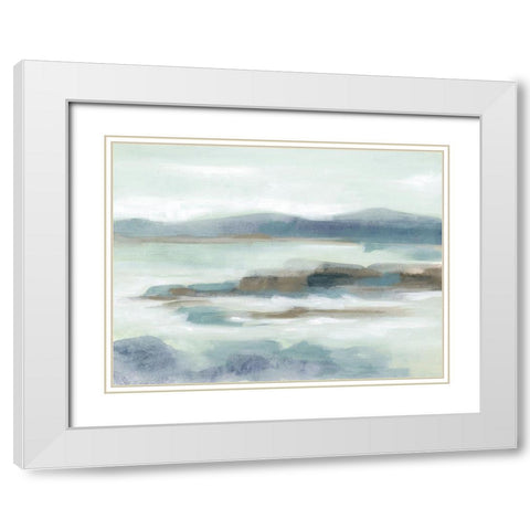 Soft Shores I White Modern Wood Framed Art Print with Double Matting by Vess, June Erica