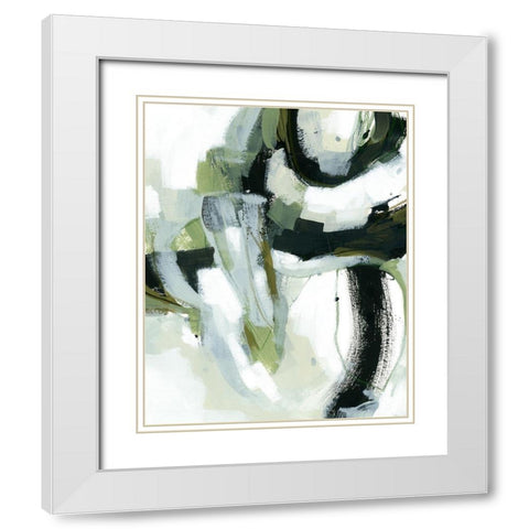 Green Onyx I White Modern Wood Framed Art Print with Double Matting by Vess, June Erica