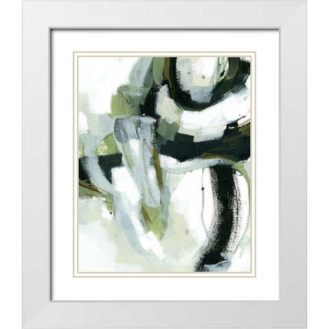 Green Onyx I White Modern Wood Framed Art Print with Double Matting by Vess, June Erica