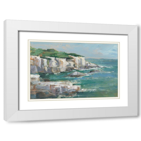 White Sea Cliffs I White Modern Wood Framed Art Print with Double Matting by Harper, Ethan