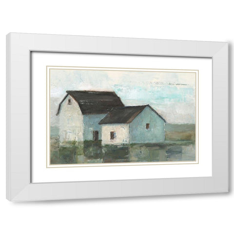 Barn at Sunset II White Modern Wood Framed Art Print with Double Matting by Harper, Ethan
