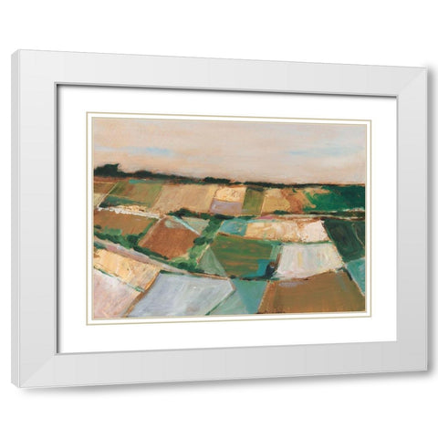 Pastel Fields I White Modern Wood Framed Art Print with Double Matting by Harper, Ethan