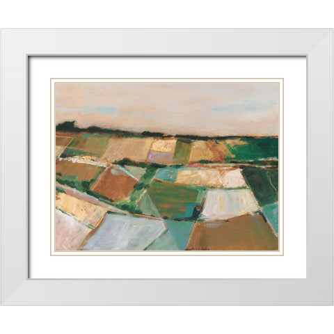 Pastel Fields I White Modern Wood Framed Art Print with Double Matting by Harper, Ethan