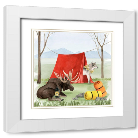 Camp Crashers II White Modern Wood Framed Art Print with Double Matting by Popp, Grace