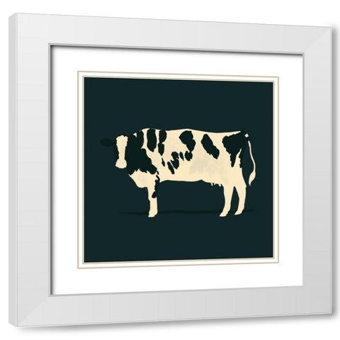 Refined Holstein V White Modern Wood Framed Art Print with Double Matting by Green, Jacob