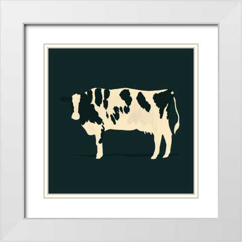 Refined Holstein V White Modern Wood Framed Art Print with Double Matting by Green, Jacob