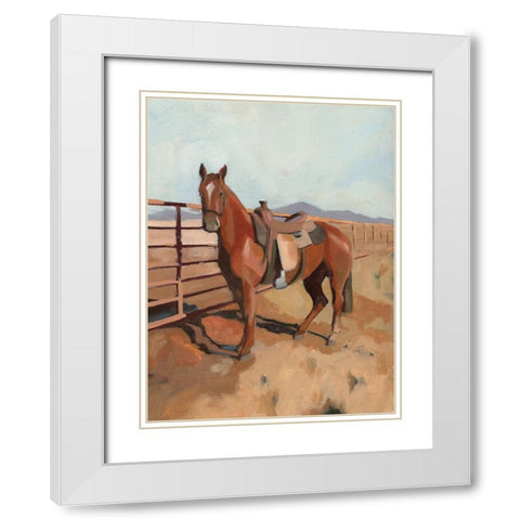 Range Horse II White Modern Wood Framed Art Print with Double Matting by Green, Jacob