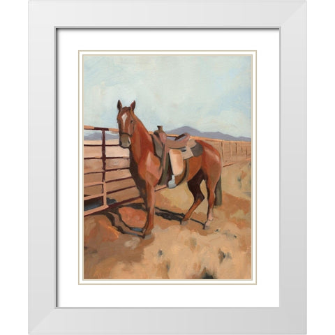 Range Horse II White Modern Wood Framed Art Print with Double Matting by Green, Jacob