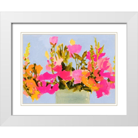 Saturated Spring Blooms I White Modern Wood Framed Art Print with Double Matting by Barnes, Victoria