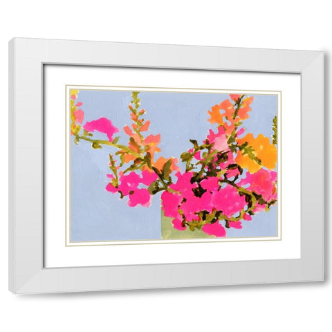 Saturated Spring Blooms II White Modern Wood Framed Art Print with Double Matting by Barnes, Victoria