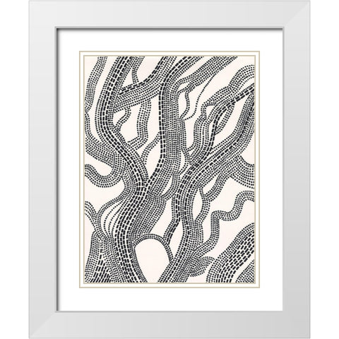 Dots and Dashes I White Modern Wood Framed Art Print with Double Matting by Moore, Regina
