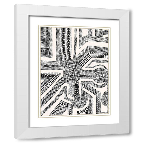 Dots and Dashes II White Modern Wood Framed Art Print with Double Matting by Moore, Regina