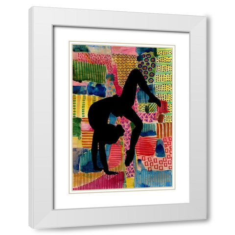 Patchwork Athlete I White Modern Wood Framed Art Print with Double Matting by Moore, Regina
