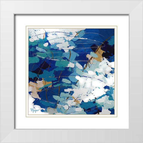 Ripples in Still Water II White Modern Wood Framed Art Print with Double Matting by Riger, Sue
