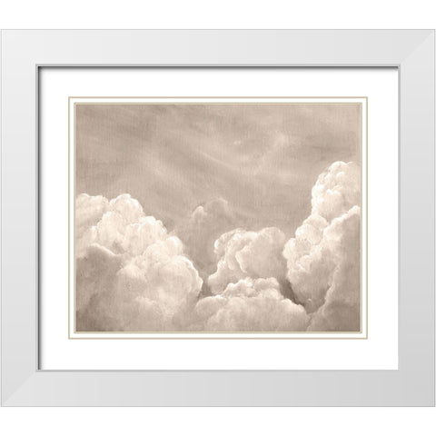 Painted Clouds II White Modern Wood Framed Art Print with Double Matting by Chandler, Sharon