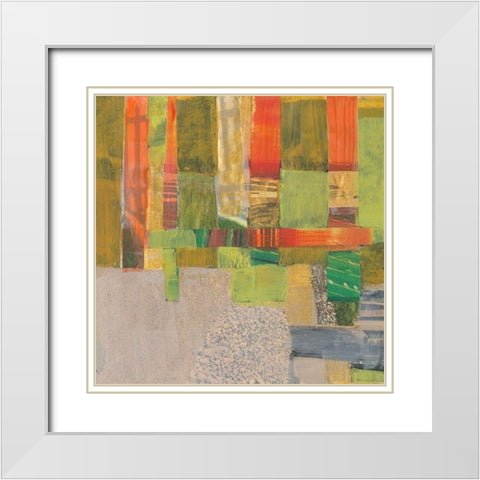 Woven Flags I White Modern Wood Framed Art Print with Double Matting by Fagalde, Jarman