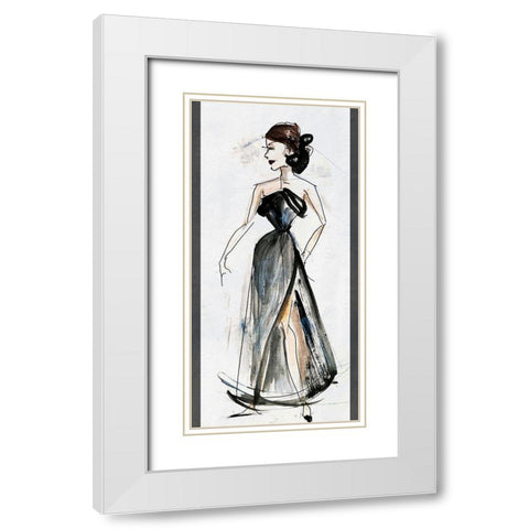 Fashion Deux White Modern Wood Framed Art Print with Double Matting by Fagalde, Jarman