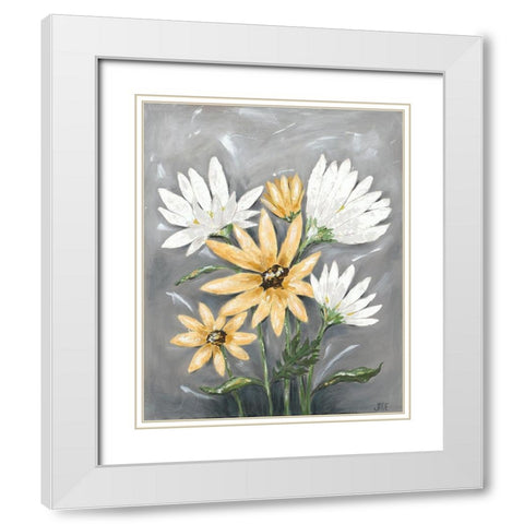 Summer Daisies I White Modern Wood Framed Art Print with Double Matting by Reynolds, Jade